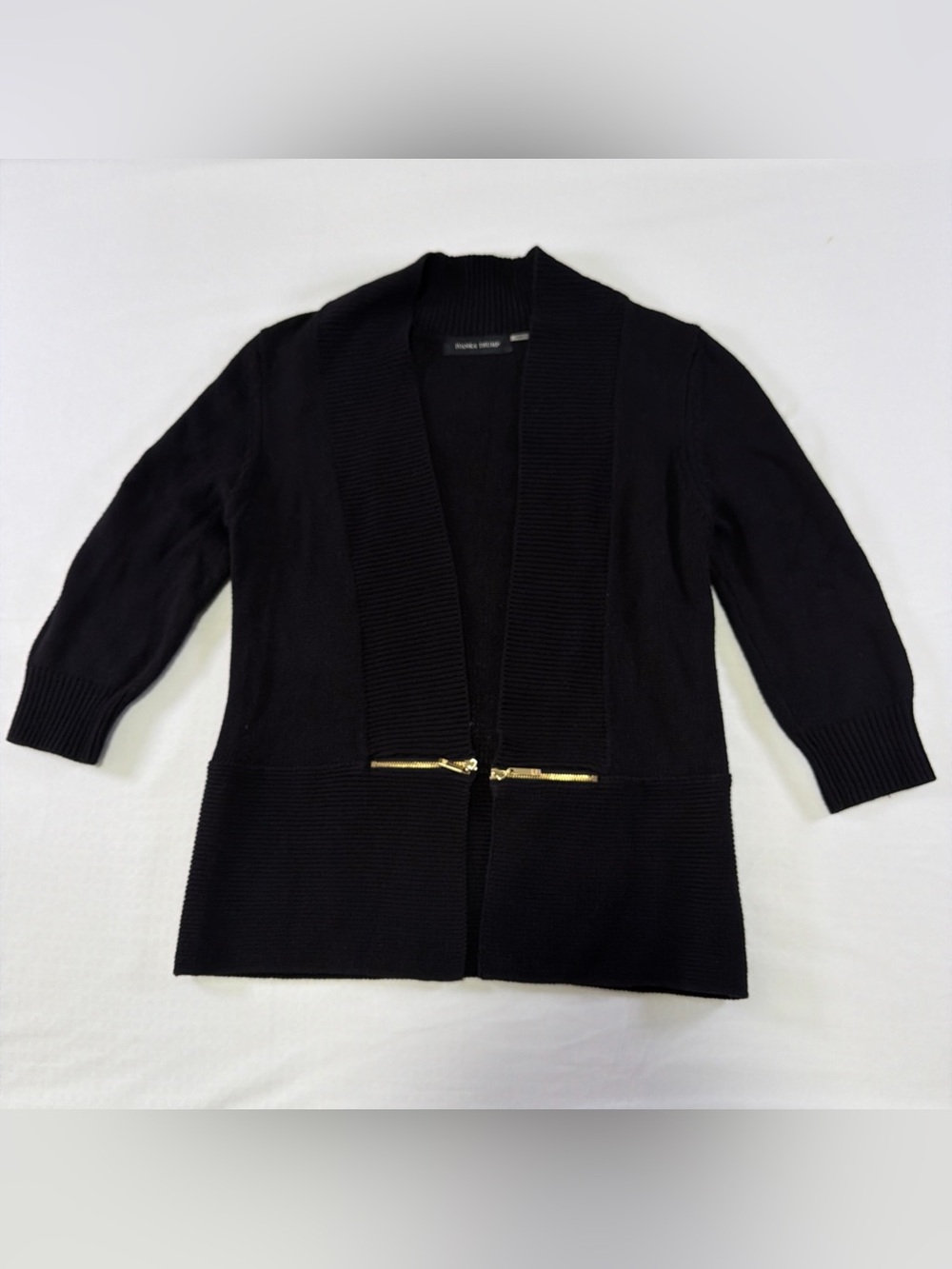 Ivanka Trump Black Cotton Acrylic Cardigan